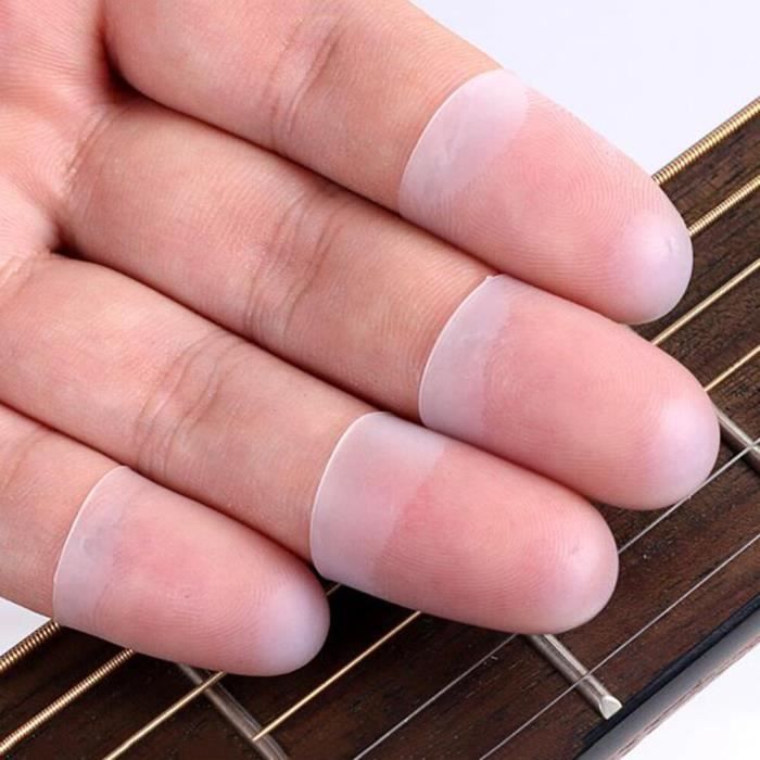 4 pièces-boîte Guitare Doigt Protecteurs Silicone Protège-doigts