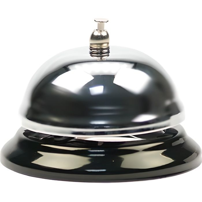 Sonnette de comptoir - Noir - Accessoire pour accueil 8,5 cm