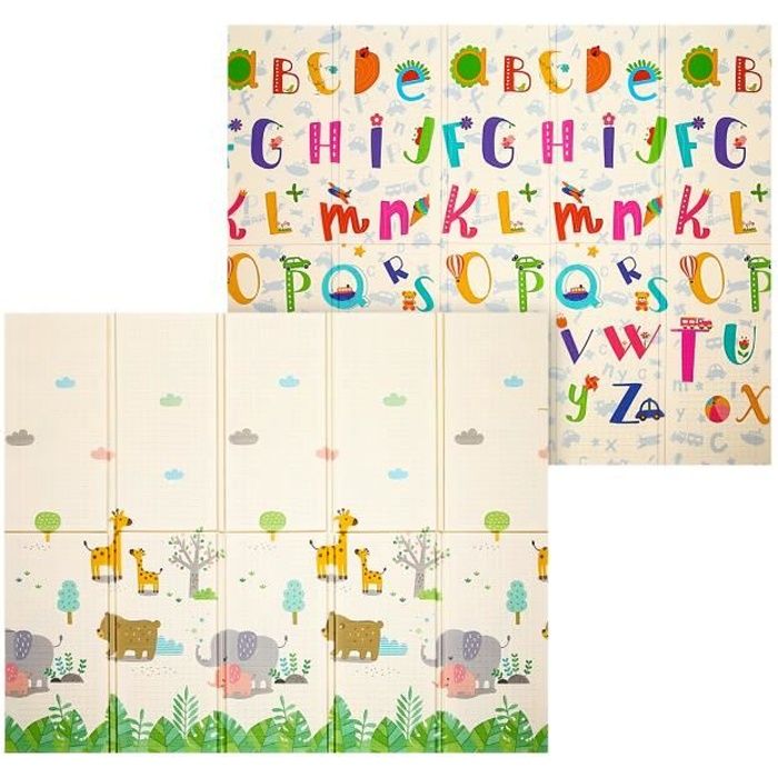 Tapis de jeux pour enfant double face pliable étanch 200 x 180 x 1 cm style 3 ARSHINER
