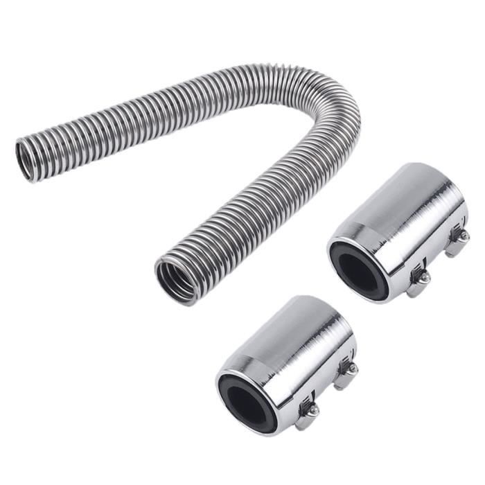 Kit De Flexible De Radiateur En Acier Inoxydable Poli De 24 Po Avec Embouts Supérieur Et Inférieur