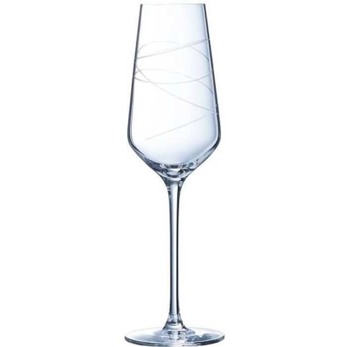 4 flûtes à champagne 21cl Abstraction - Cristal d'Arques - Cristallin moderne