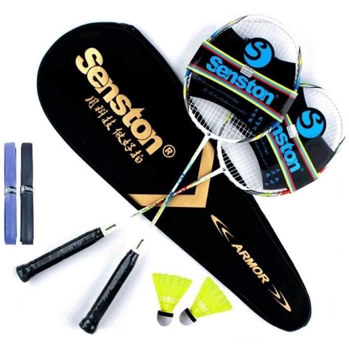 Senston Graphite Shaft Raquette de Badminton, Badminton Racket Set, comme Le Badminton Sac, Lot de 2