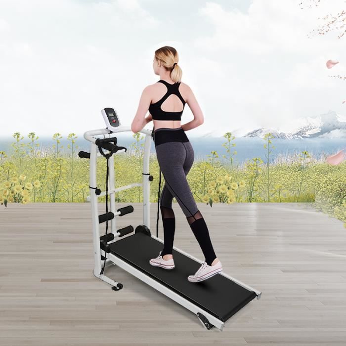 NOIR!!! MIXMEST % Tapis de course pliable à puissance mécanique - Tapis de course multifonction -