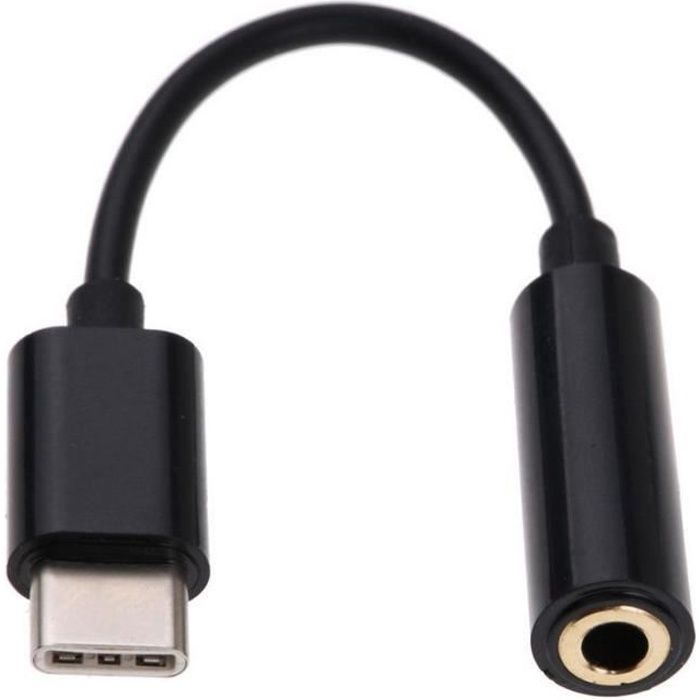 CABLE ADAPTATEUR USB TYPE C VERS JACK 3,5MM FEMELLE CASQUE AUDIO MICRO SON 3.5