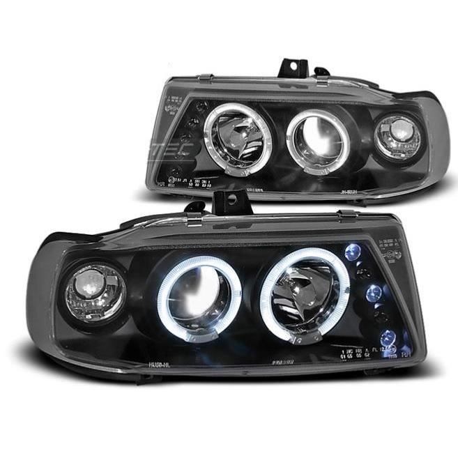 Paire de feux phares Seat Ibiza - Cordoba - VW Polo 93-99 angel eyes noir-27361769