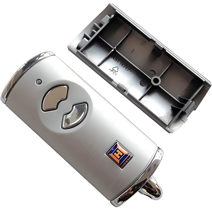 Boîtier de rechange Hörmann HSE2BS - Avec coque supérieure et inférieure - Vide - Sans pile ni platine - Aspect argent - Pour éme
