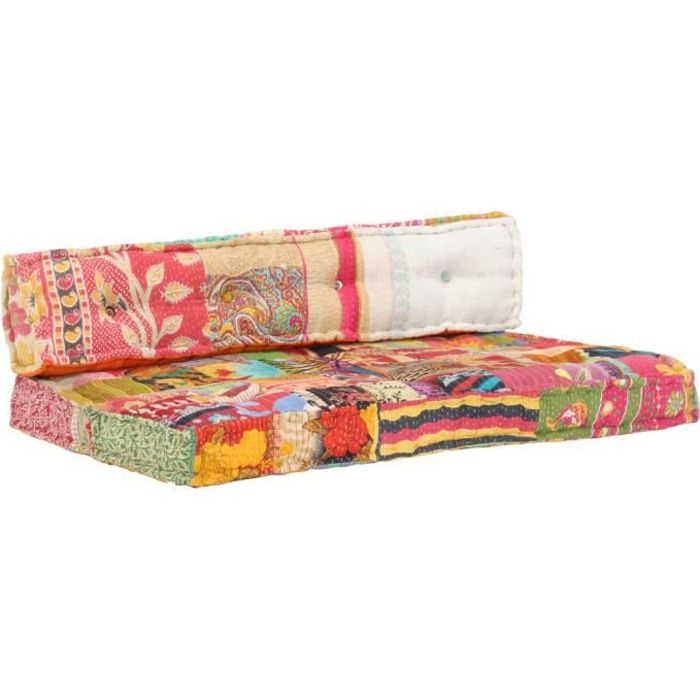 Luxueux-6785 Sofa Canapé de relaxation - Coussin de canapé palette Coussin D'extérieur Multicolore - Tissu Patchwork