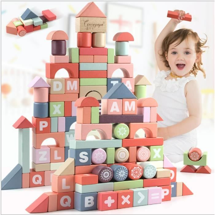94 Pièces/Ensemble, Jouets D'assemblage éducatifs Et Créatifs Pour Enfants En Bois De Hêtre