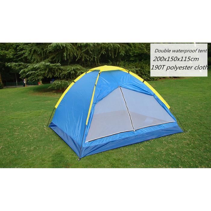 2 personne Ultralight tente camp équipement 190T nylon mise à niveau tente de camping d’hiver 200x150x115cm