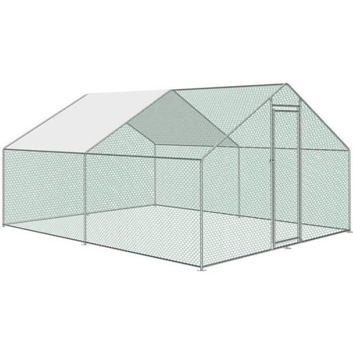 Bc-elec - RA-342 Poulailler d'extérieur 3x4x2m, enclos grillagé pour poules, volaille, structure en acier galvanisé 25x0.65mm
