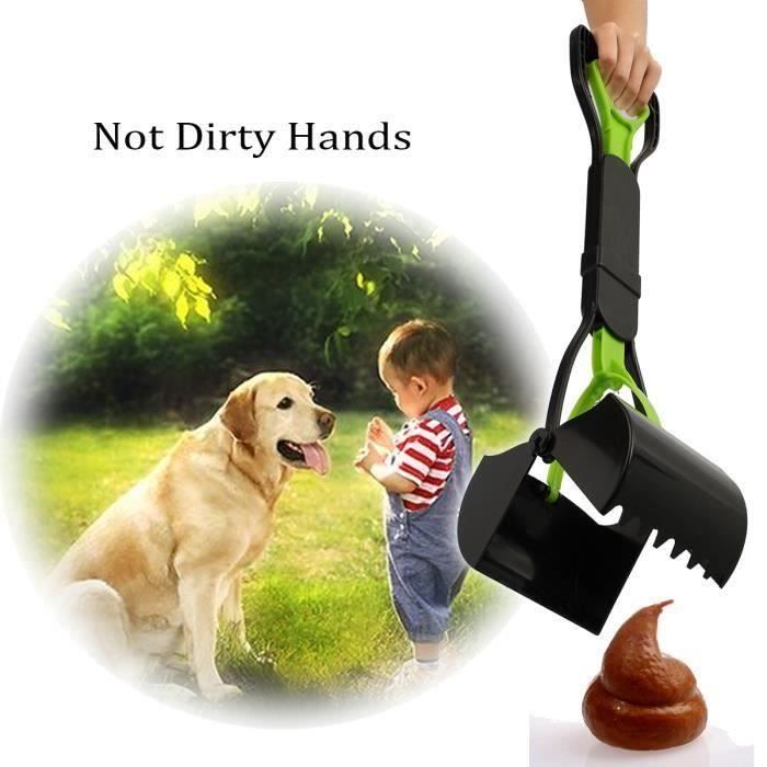 Chien déjections Pelle - manche longue portable Pelle - Pliable Pince Excréments pour Chien Chat - Ramasse Crotte Déjection @kee