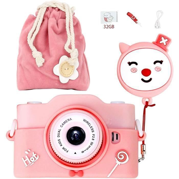 Appareil photo pour enfants, Appareil photo numérique 20MP - écran 2,0 pouces 1080P, carte SD 32 Go incluse, Meilleurs Cadeaux