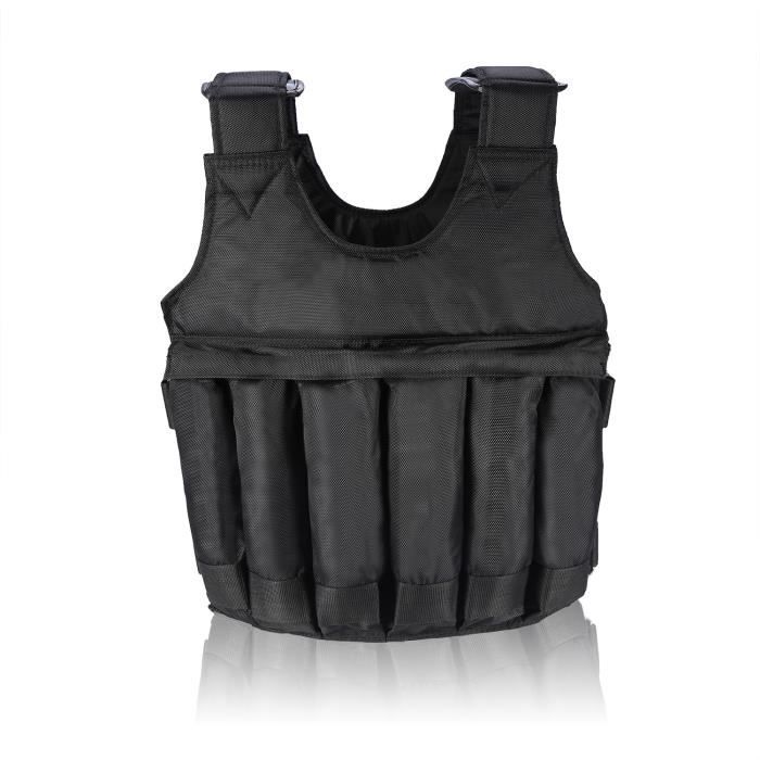 HURRISE Gilet lesté Entraînement d'exercice Fitness 50KG Charge maximale gilet pondéré de poids d'entraînement réglable