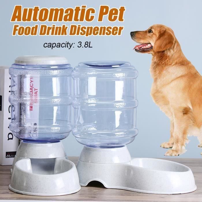 3.8L Distributeur Automatique de Croquettes pour Chiens Chats 1x distributeur d'eau L20746