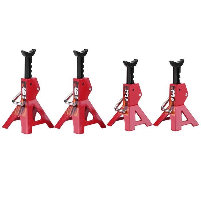 Support de cric, support de cric en métal, hauteur réglable rouge pour voiture sur chenilles RC à l'échelle 1/10 D90 Axial