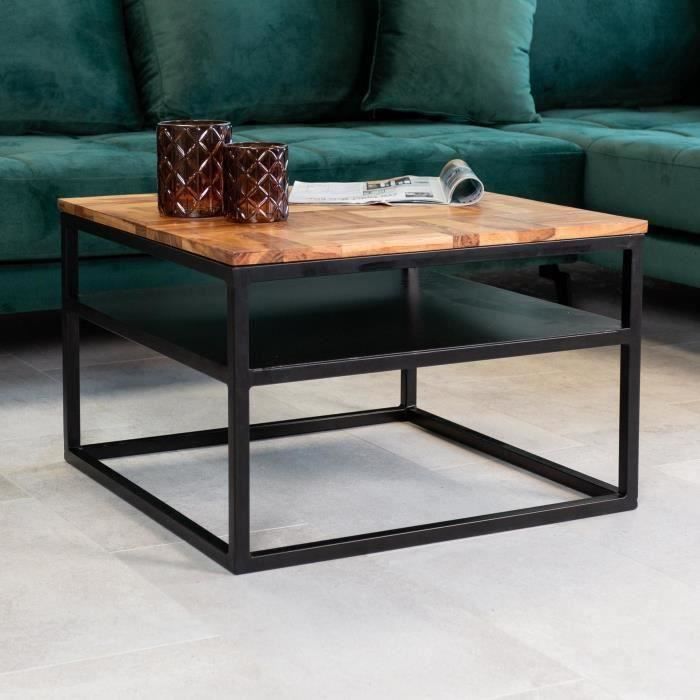 Harris Table Basse Industrielle 160x60 cm Bois Massif