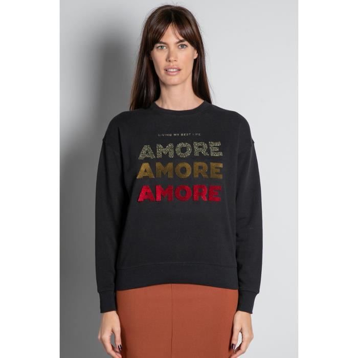DEELUXE Sweat à message AMORE Black