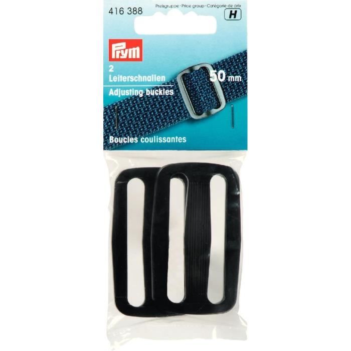 PRYM Boucle Coulissante Plastique 50 mm Noir