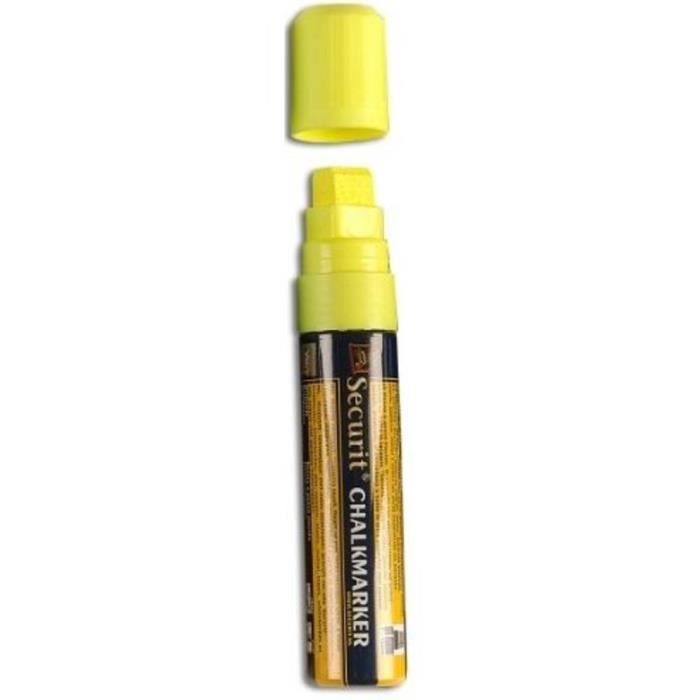 Gros marqueur toutes surfaces Securit Chalkmarker marker craie liquide Chalk - style posca - 15mm Tag Graffiti art JAUNE YELLOW