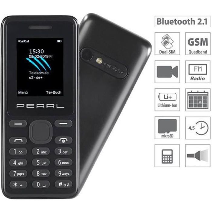 Téléphone mobile double SIM avec caméra, écran couleur et bluetooth -SX-345-
