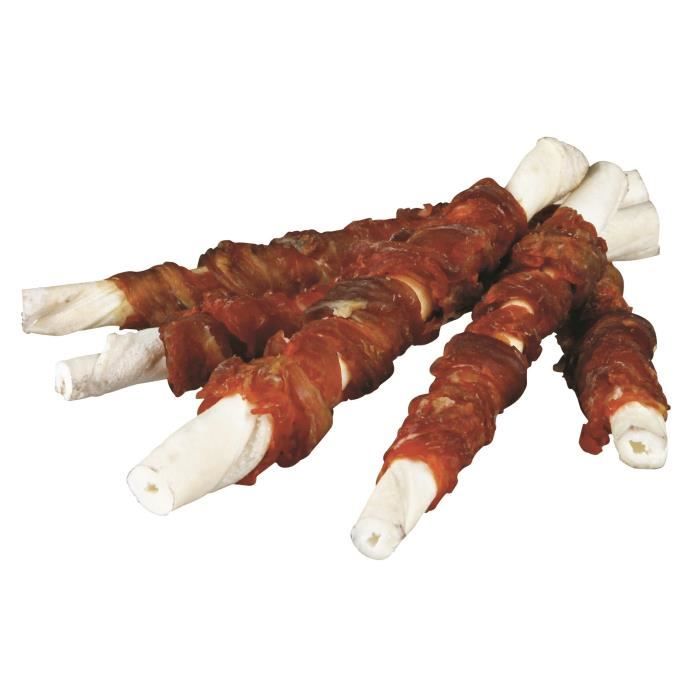 TRIXIE Rouleaux à mâcher Denta Fun au buffle 12cm - Pour chien - 5 pièces - 70g