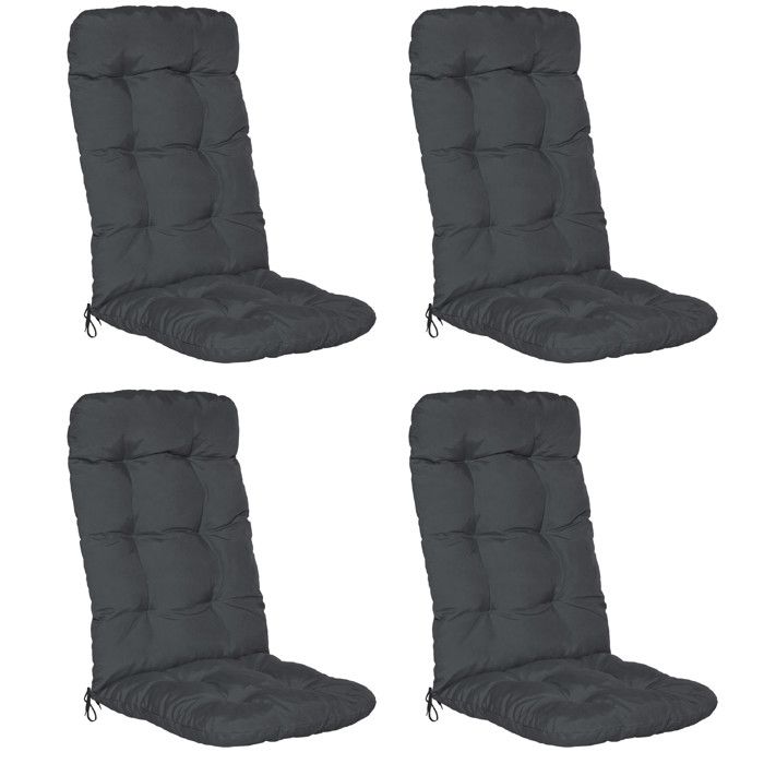 Set de 4 coussins pour fauteuils à haut dossier Flair HL 120x50x8cm gris graphite Set de 4 coussins pour fauteuils à haut dossier Flair HL 120x50x8cm gris graphite