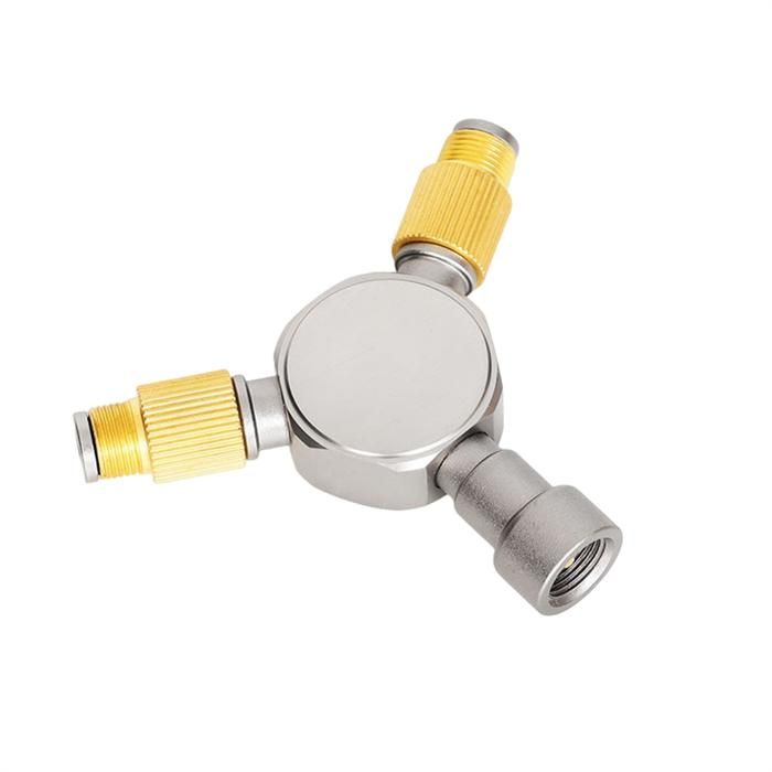 Collecteur De Gaz Bière CO2 2 Voies - Distributeur Aluminium Avec Clapets Anti-Retour Et Vannes D'Arrêt