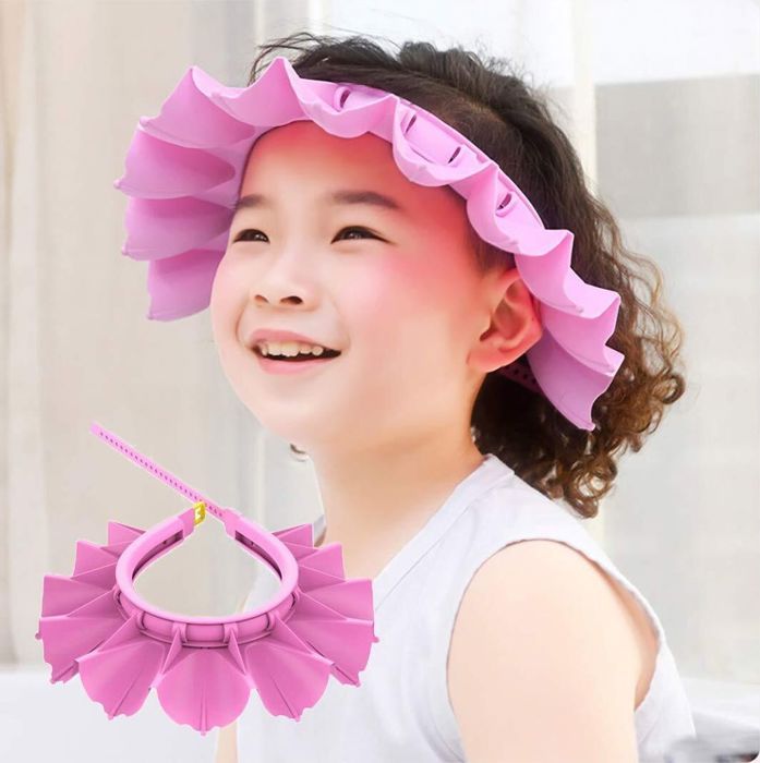 3 Pièces Bonnet De Douche Bébé Réglable - Protection Yeux Et Oreilles Pour Shampoing