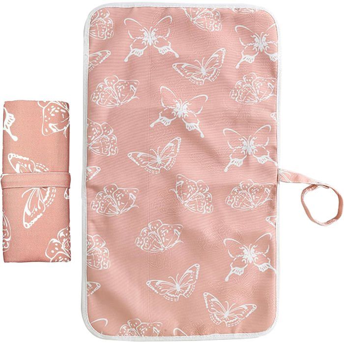 Wendergo Matelas à Langer Portable Pliable Rose 60x35cm - Imperméable Et Confortable Pour Bébé