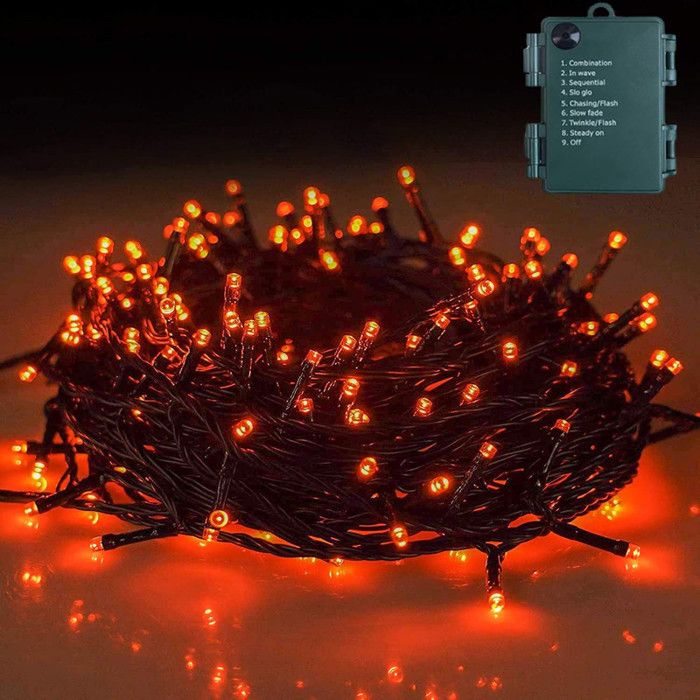 Guirlande Lumineuse Halloween Fohil 30 LED 4.5m - Citrouilles Fantômes Chauves-Souris Avec Télécommande