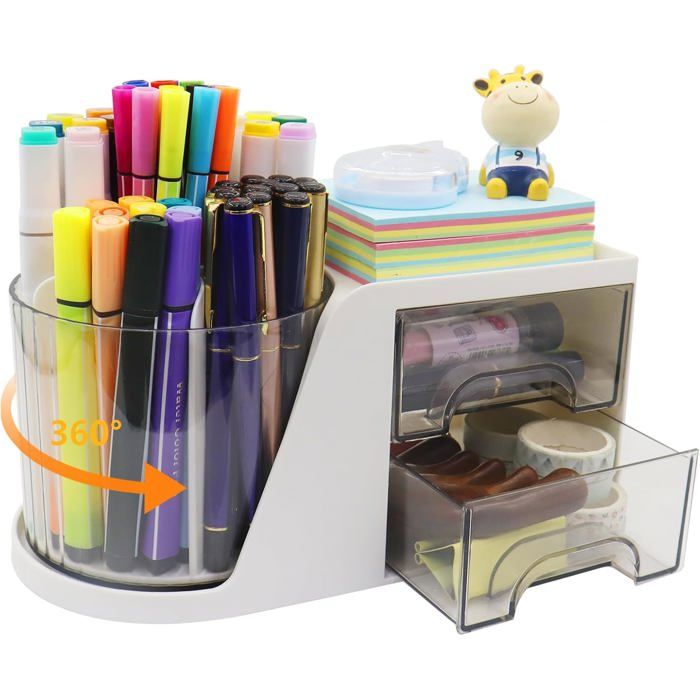 Bureau pot crayon rond en métal, porte stylo, porte crayon et