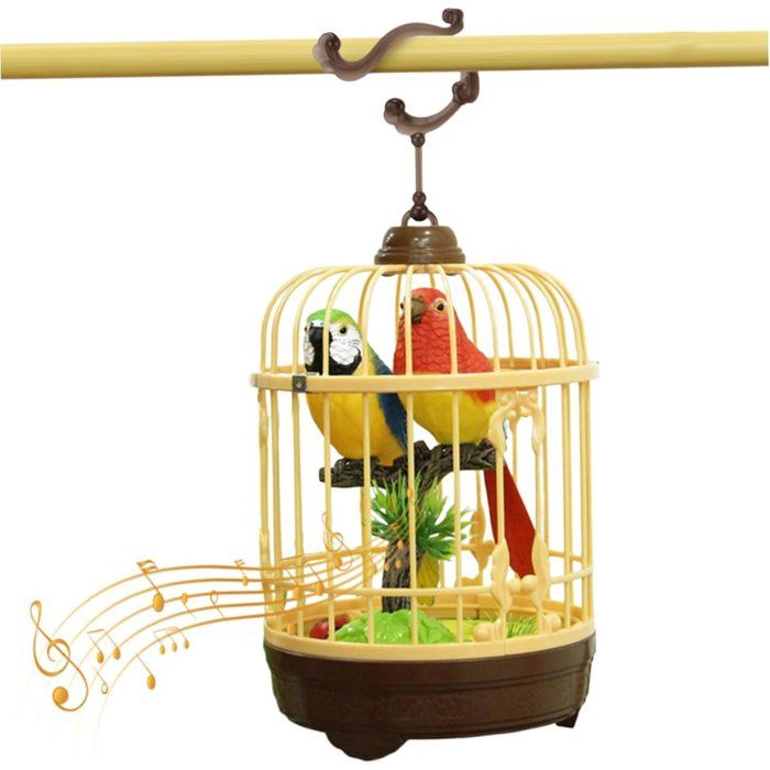 Oiseaux Parlants Cage Interactive Sons Mouvements Réalistes Jouet Animaux