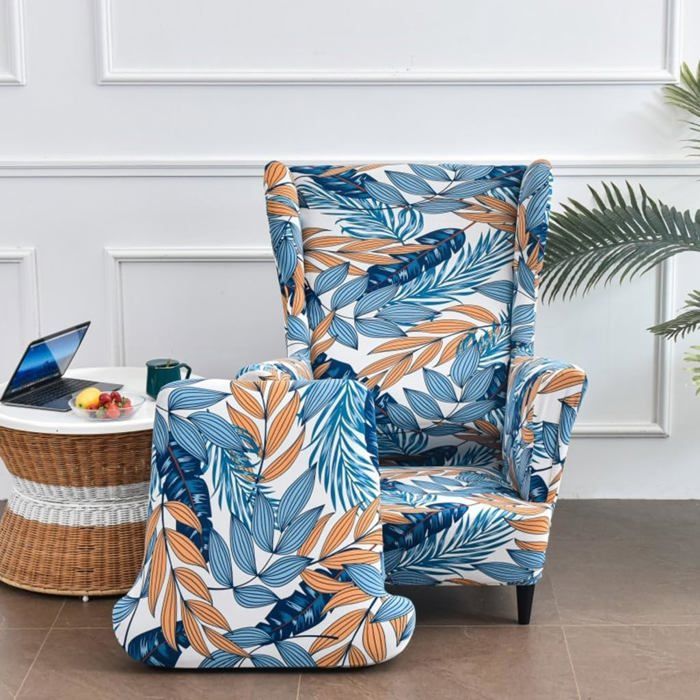 Housse fauteuil à oreilles 1 place avec housse coussin en T coloris #62 antidérapante Label
