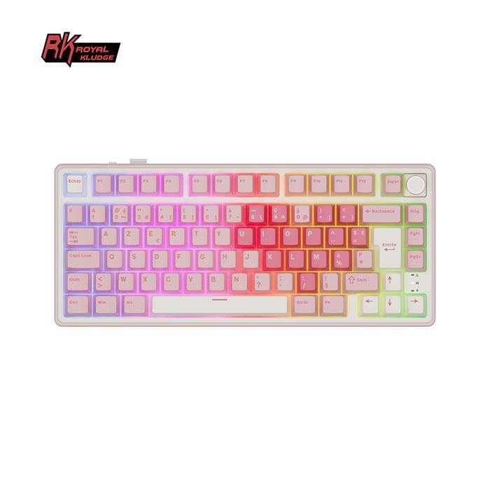 RK ROYAL KLUDGE Clavier 75% sans Fil Mécanique GamerBT/2.4G/USB-C Hot-Swap Clavier RGBPBT keycapsSwitch Creamy AZERTY Français