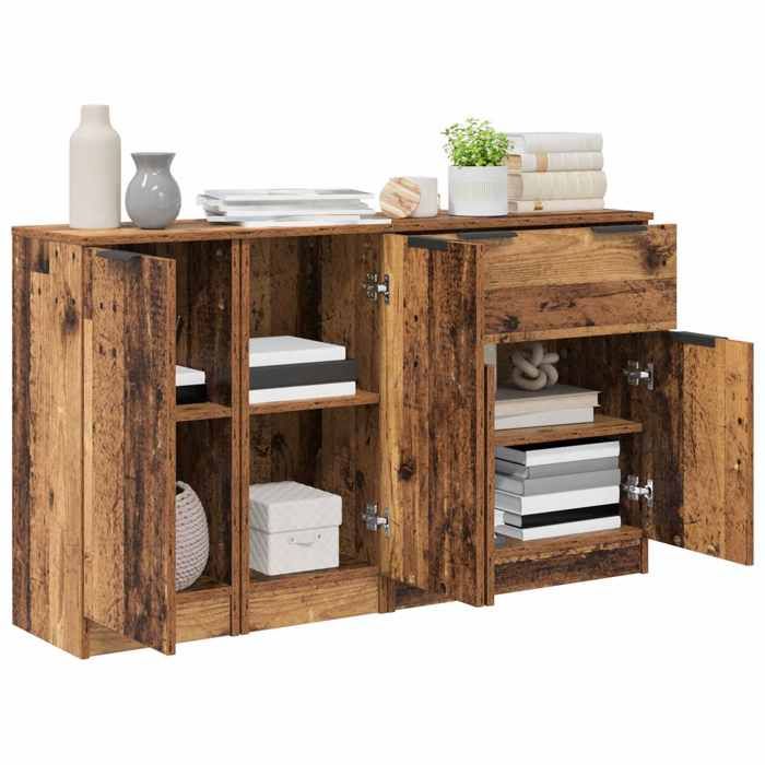 PROMOTION Buffet bahut/Armoire - Commode - VENTE-FLASH - avec tiroir 3 pcs Bois Ancien Bois dingénierie 868410