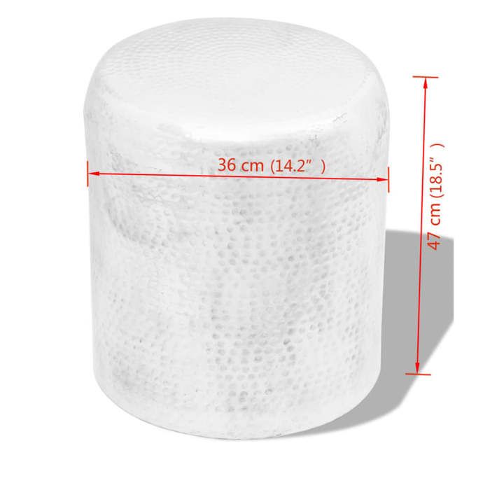 Table basse Console de salonVIDAXL table gigogne/tabouret martelé en aluminium Argenté 7_9305700