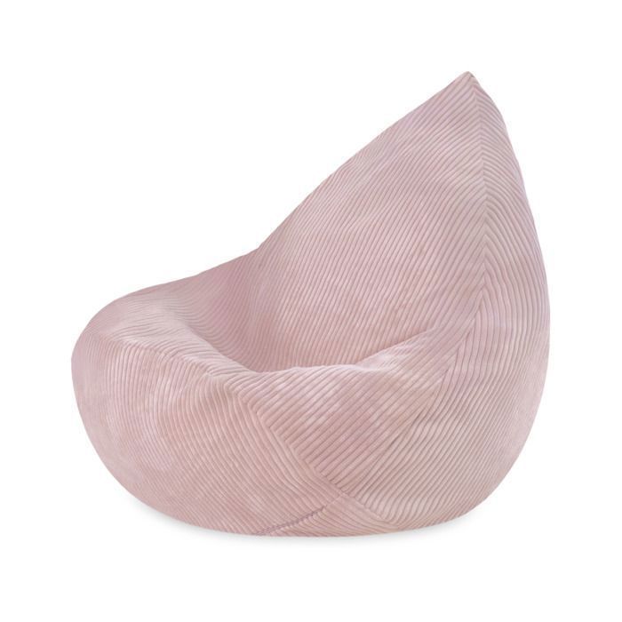 Fauteuil Pouf Siège Poire pour Bébé Enfants pour la Chambre dEnfant MISIOO Sako Velours Côtelé Rose 80x85x75 cm
