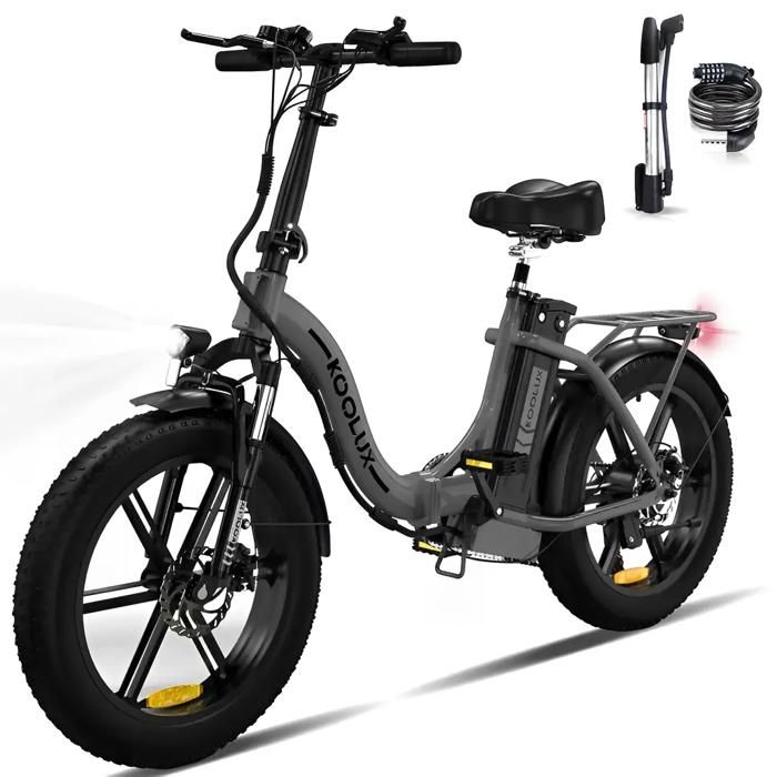HpJfdsU Tricycle électrique Pliable Tout-Terrain - Batterie Offrant Une Autonomie De 45 Km, Charge Maximale De 180 Kg, 3 Modes De Conduite, Rétroviseur Et Panier De Chargement Yellow