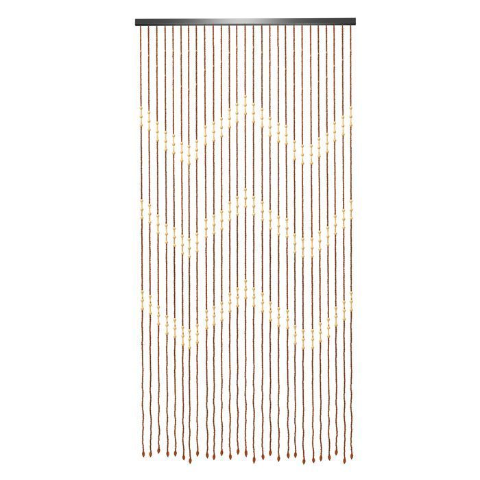 Rideau de porte en perles de bambou rideau de séparation pour porte-fenêtre moustiquaire tissé à la main résistant 90 x 175 cm