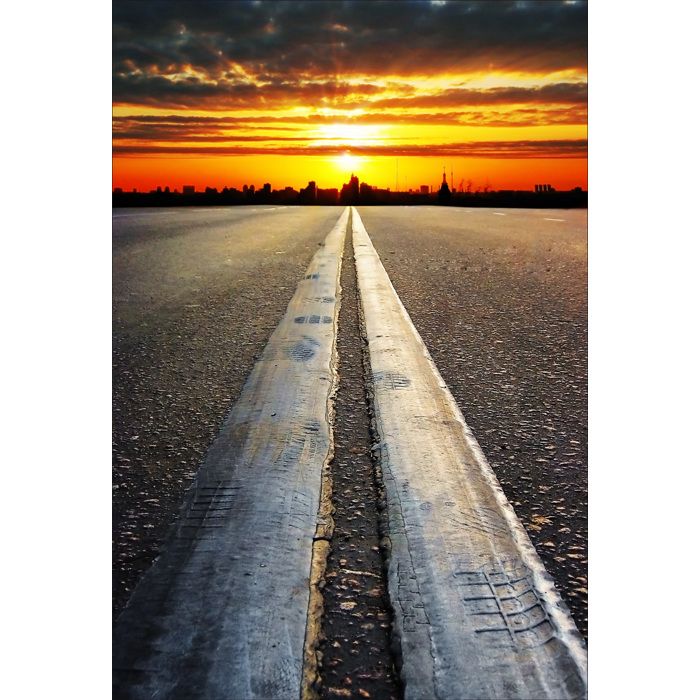 Affiche poster A4 route au coucher du soleil - Qualité Premium ...