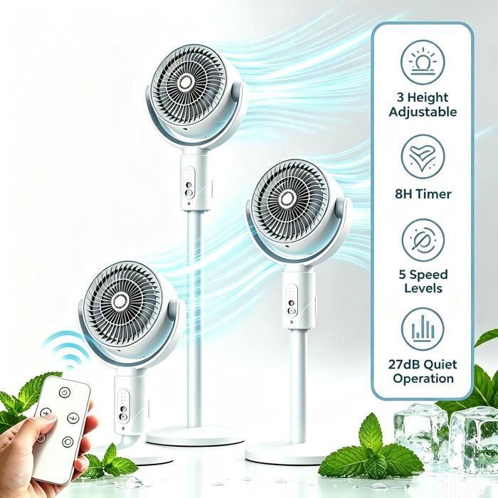 Ventilateur sur pied Silencieux - Ventilateur sur Piédestal - 5