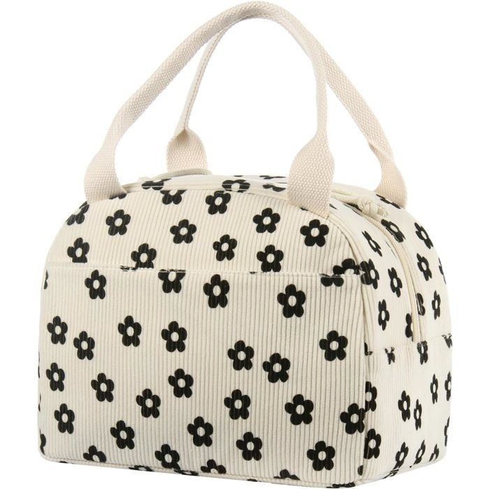 Sac isotherme repas femme - 25 x 15 x 20 cm  alu imperméable - poche frontale - bandoulière