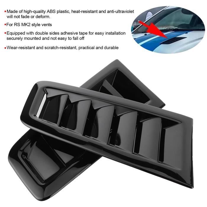 Kit De 2 évents (capots D'aération) Pour Capot De Voiture - Noir, En Plastique - Neuf Sous Emballage - Style Tuning