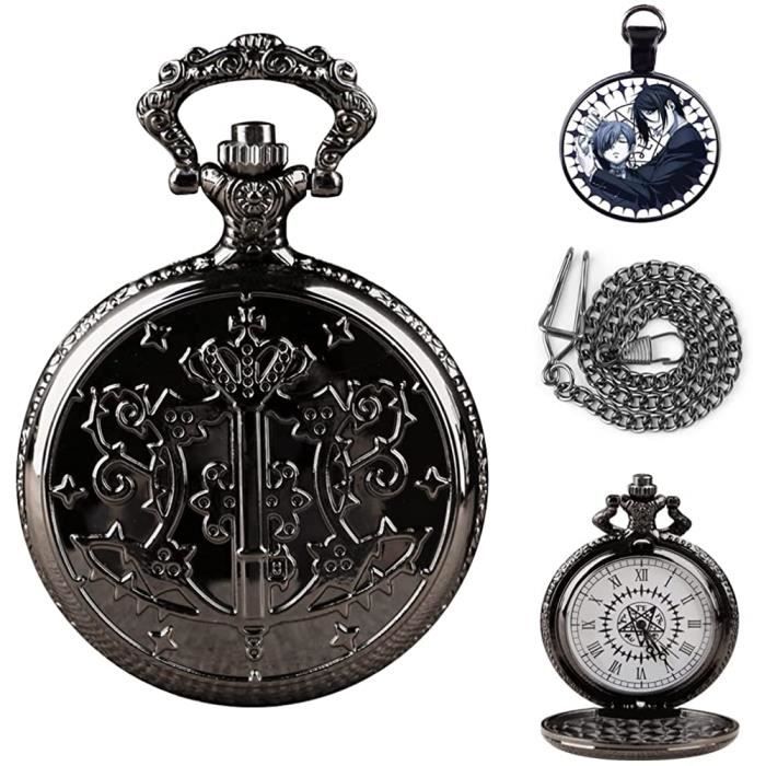 Montre De Poche Homme Rétro Avec Chaîne - Mécanique à Remontage Manuel, Chiffres Romains, Boîtier 4.5 Cm (cadeau Anniversaire/mariage)