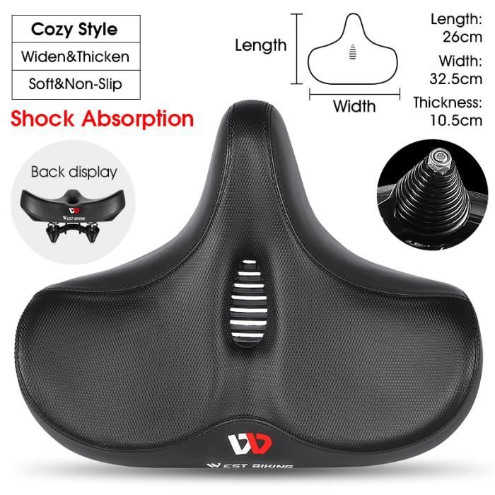 Noir avec ressorts selle de v lo Extra large confortable