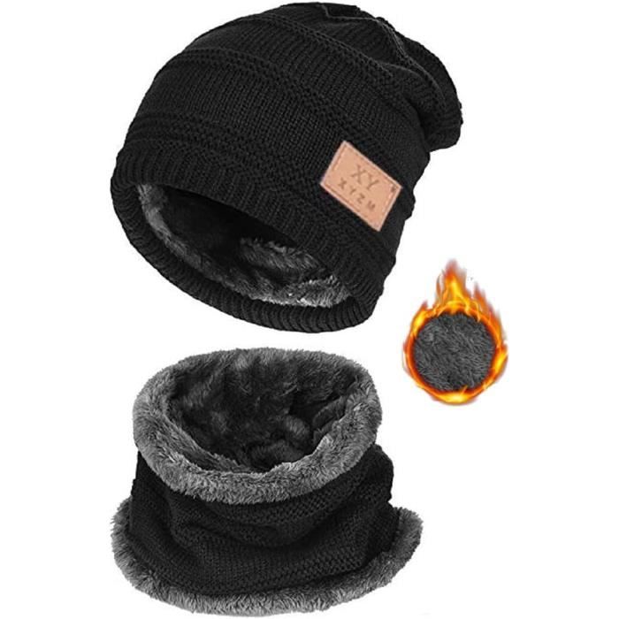Bonnet Classique Doublé Fourrure - Taille Unique, Noir, Pour Homme/femme, Neuf Avec étiquettes, Hiver Chaud
