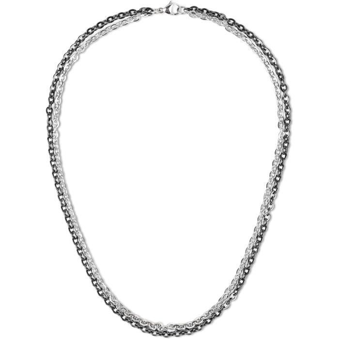 Chaîne Forçat Acier Inoxydable 50cm - 2x1,5mm - Fermoir Mousqueton - IN63