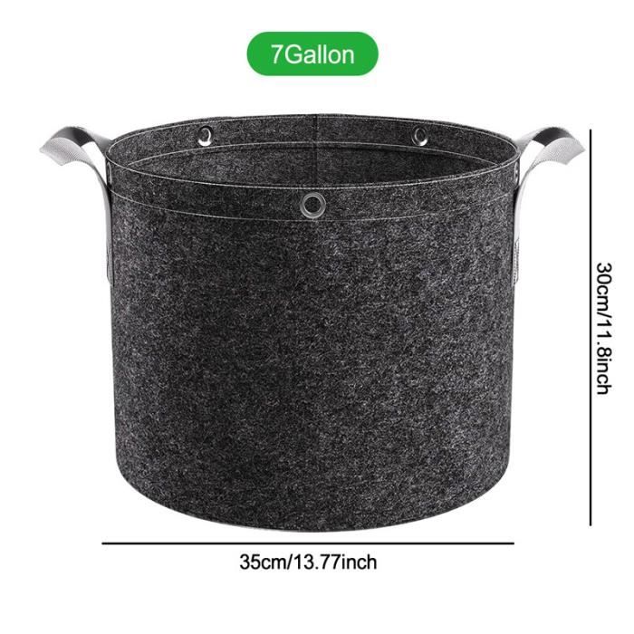 Lot De 6 Sacs De Culture 5 Gallons (17L) - Tissu Non-tissé Respirant - Pour Légumes & Fleurs