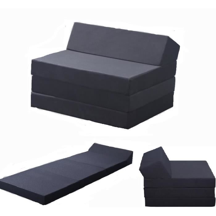 Matelas lit futon sofa fauteuil pliable pliant 200x70x10 cm chauffeuse 1  place