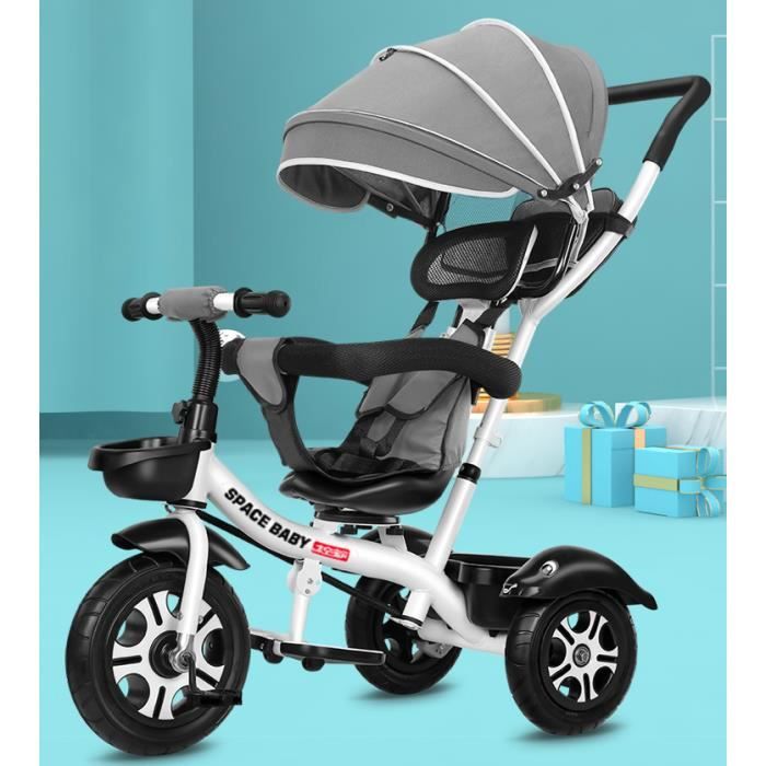 Tricycle pour enfants 1-6 ans 2 poussette bébé vélo poussette bébé vélo  poussette bébé - Cdiscount Sport